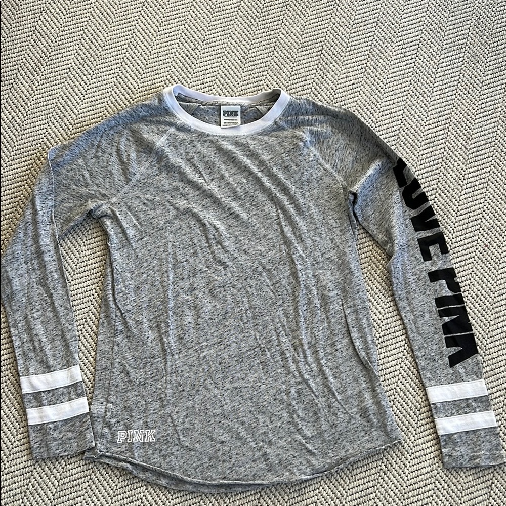 Victoria's Secret PINK Gray Long Sleeve Shirt